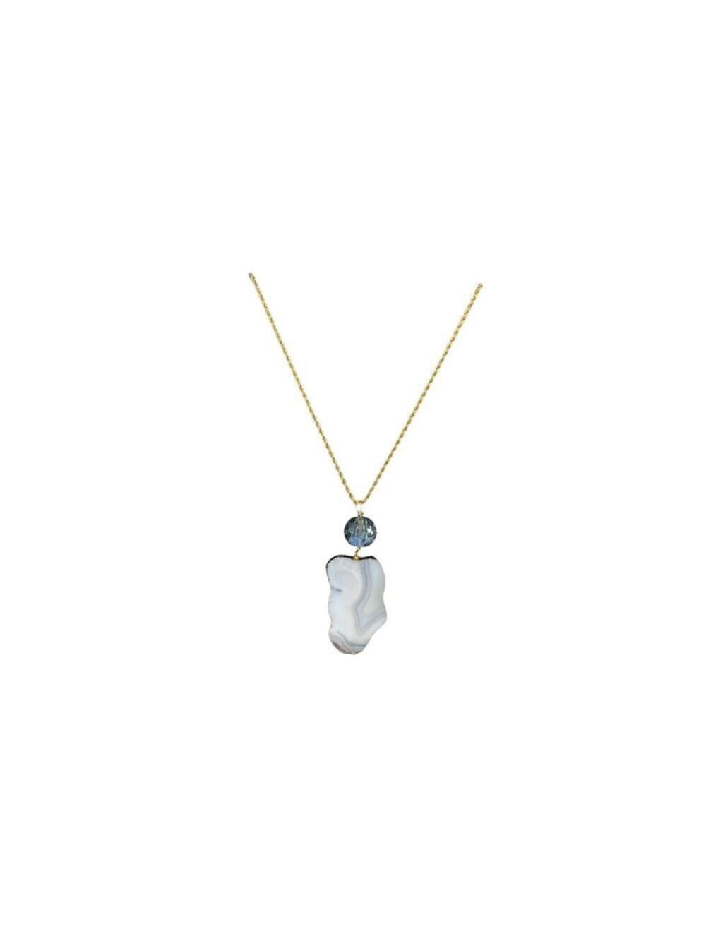 Women's Unbranded Necklace One Size Gold White Agate Pendant